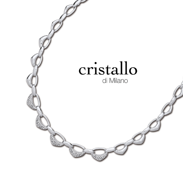 Picture of Cristallo White Crystal Loops Necklet