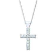 Picture of 9ct Gold 25ct Diamond Cross and Chain