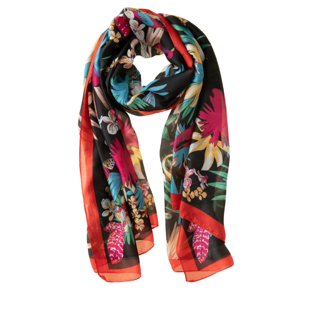 Picture of Red Lilies Polyester Scarf