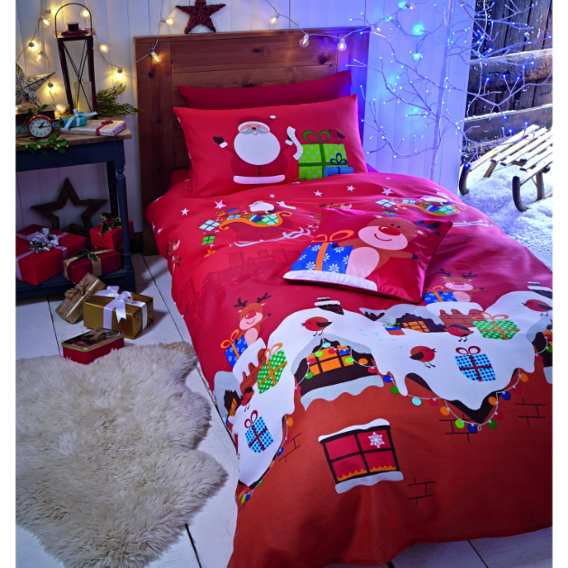 Picture of Santa Presents Duvet Set- Single