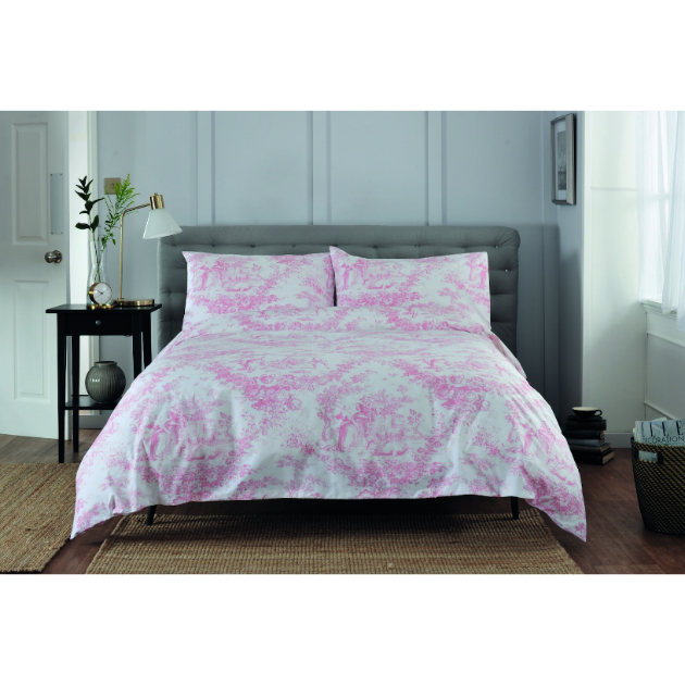 Picture of Toile Pink Duvet Set - SuperKing