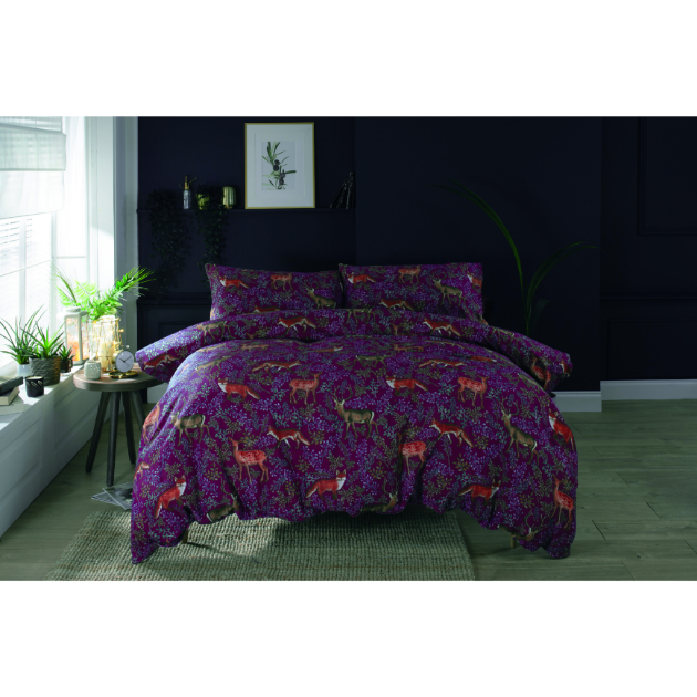 Picture of Fox and Deer Mulberry Duvet Set - Single