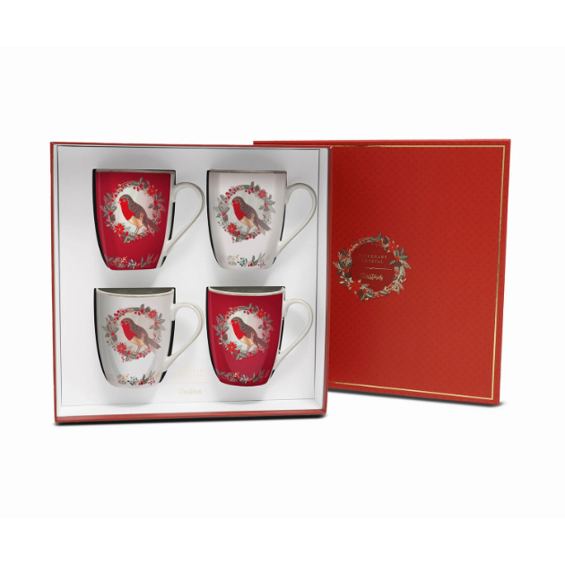 Picture of Tipperay Crystal Robin 4pce Mug Set