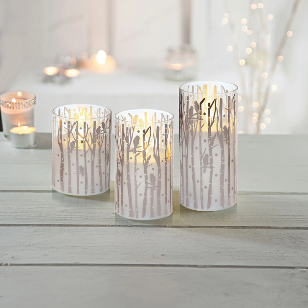 Picture of 3 Printed Glass Candles