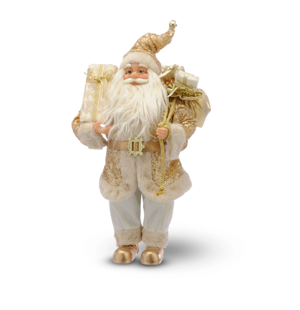 Picture of 64cm Standing Gold Santa with Presents