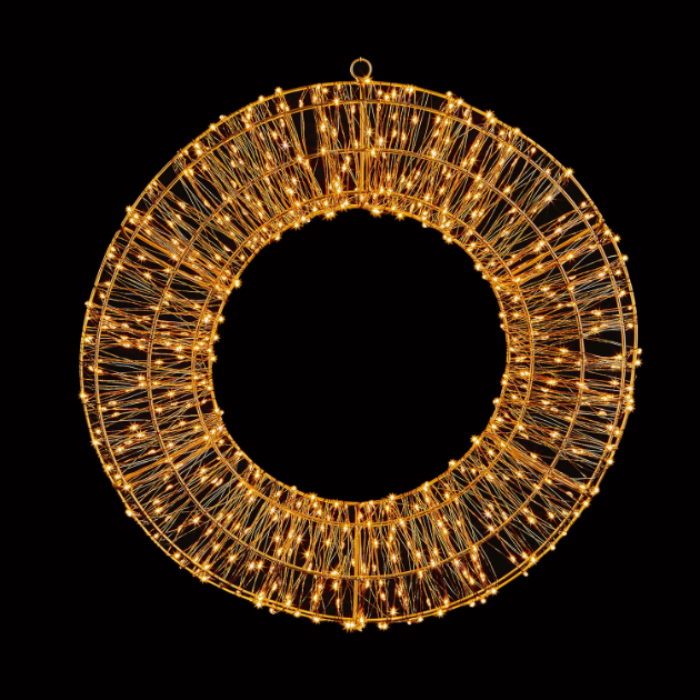 Picture of 45cm Gold Wreath with 600 LEDs