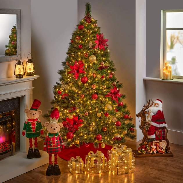 Picture of 8ft Red & Gold Tree Set