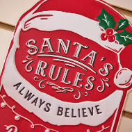 Picture of 68cm Metal Santa's Rules Sign