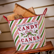 Picture of Candy Canes Metal Bucket