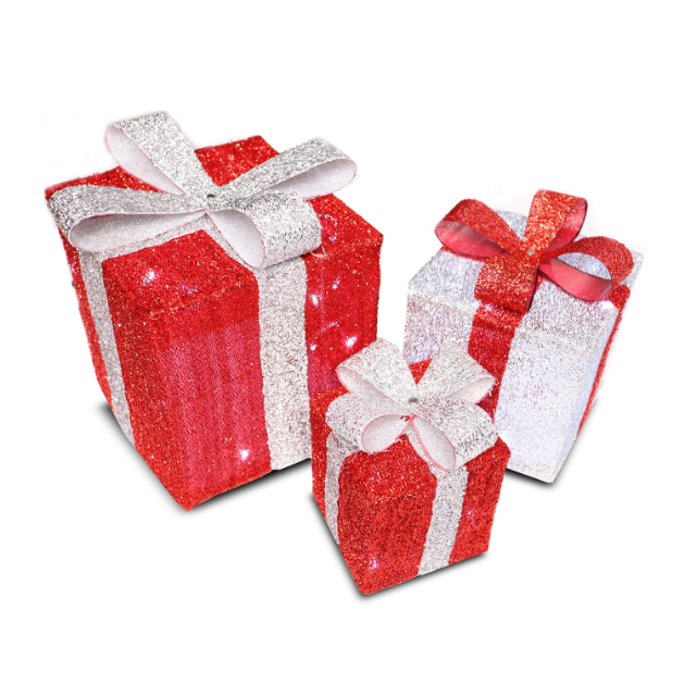 Picture of Set of 3 Red/White Parcels