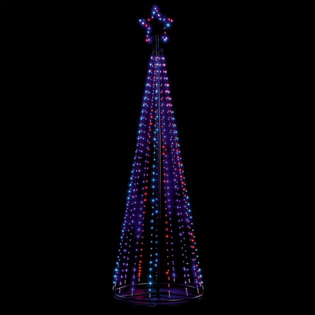 Picture of 2.1m Pin Wire Pyramid Tree - Rainbow