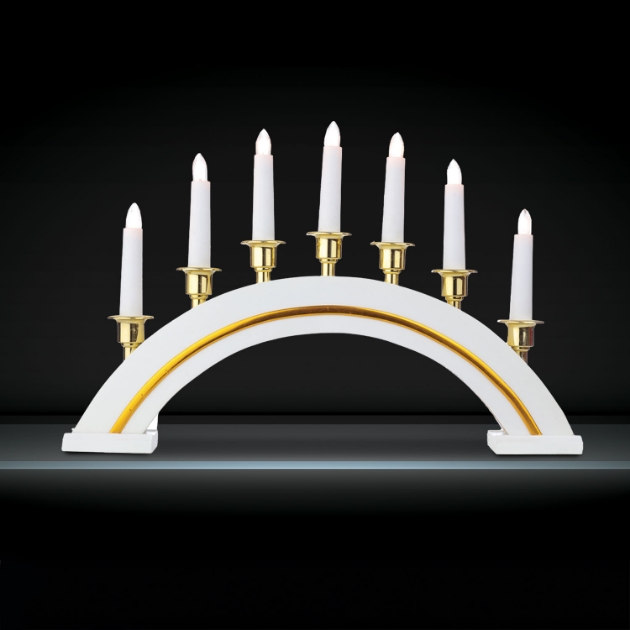 Picture of 7 Lights Wooden Candle Arch White