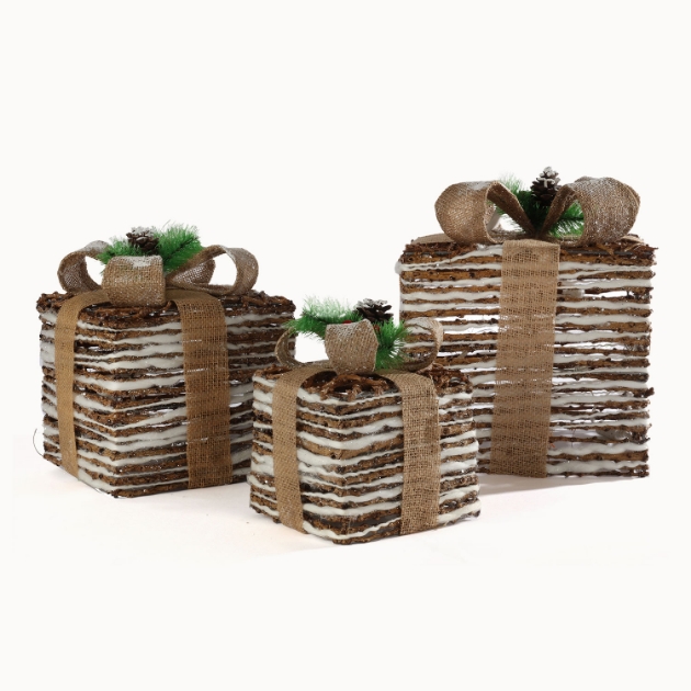 Picture of Rattan Gift Box set with Linen Bows