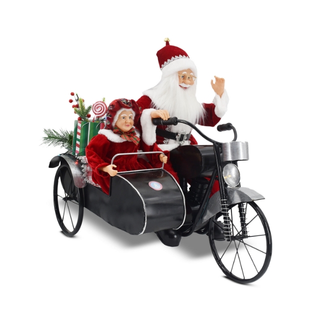 Picture of Santa and Mrs Claus with Motorbike