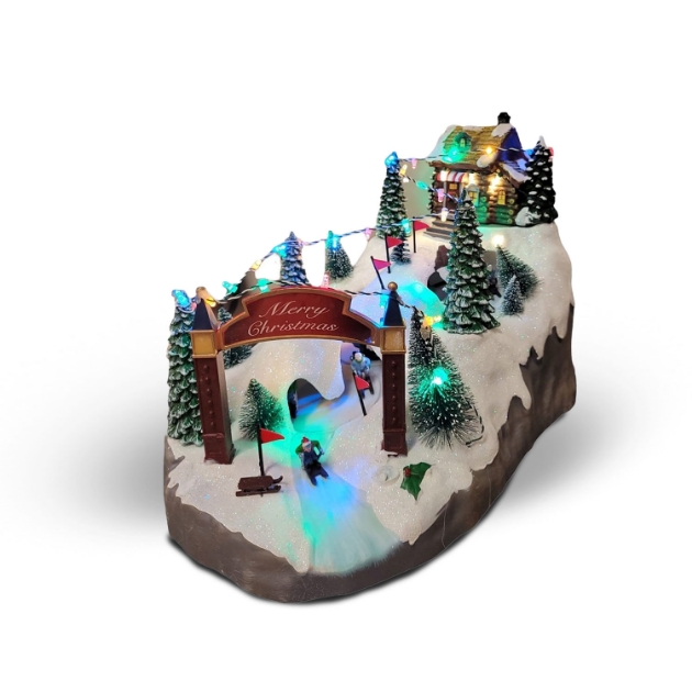 Picture of 33cm LED Musical Santa Skiing Scene