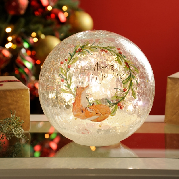 Picture of 20cm Flickering Crackle Ball - Wreath