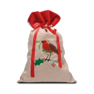 Picture of 48cm Christmas Stocking with Robin