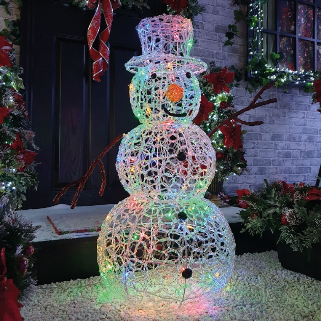 Picture of 90cm Soft Acrylic Snowman - Multicolour