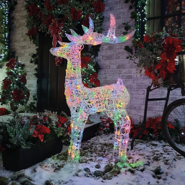 Picture of 1.15m Soft Acrylic Reindeer-Multicolour