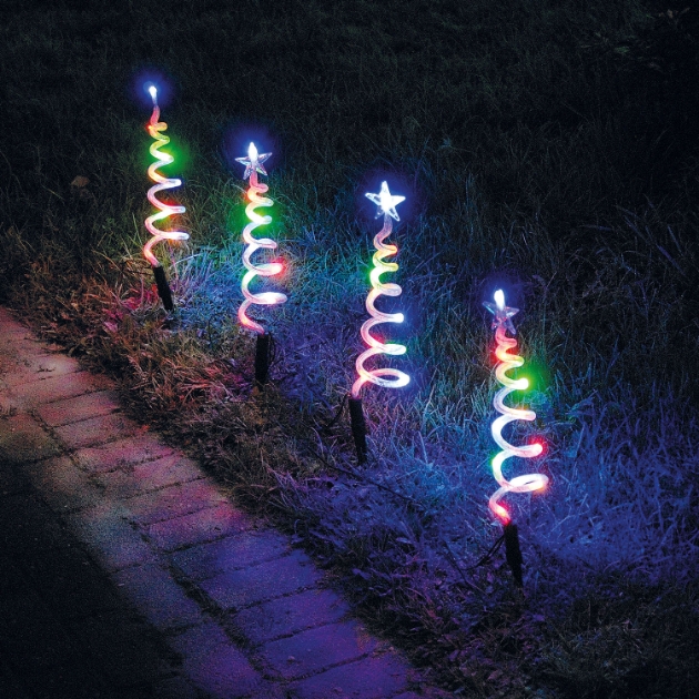 Picture of Set of 4 Multicolour LED Spiral Tree